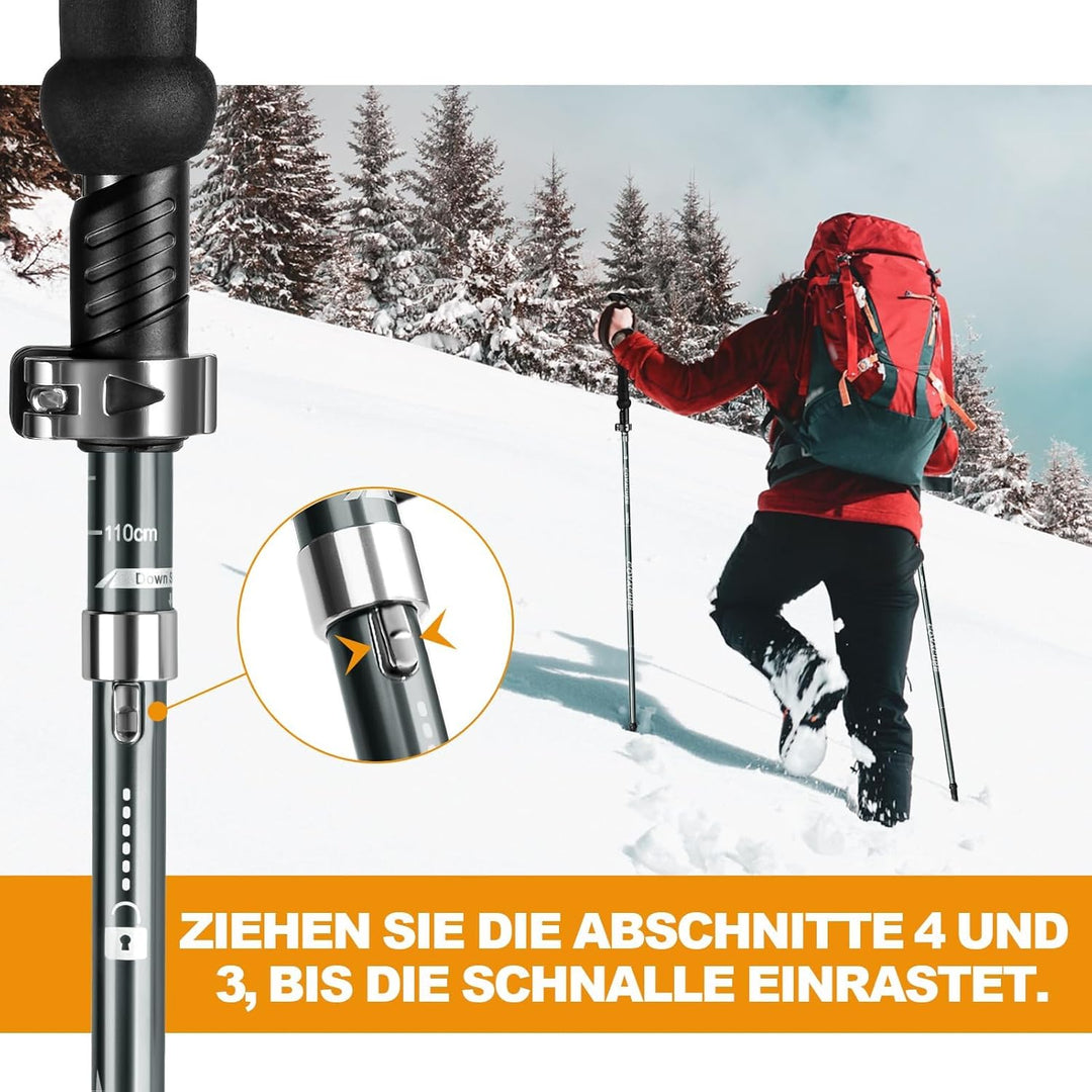 COVACURE Wanderstöcke Walking Stöcke Nordic Walking Stöcke - 110-130 cm Faltbar, Verstellbar, Telesk