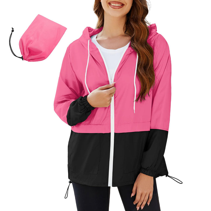 PONCEAU Regenjacke Damen Wasserdicht Windbreaker Atmungsaktiv bergangsjacke Regencape Leichte Jacke