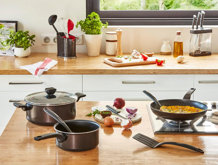 Tefal Easy Cook & Clean Kochtopf, 24 cm (4,7 l) + Deckel, für alle Herdarten ausser Induktion B55446