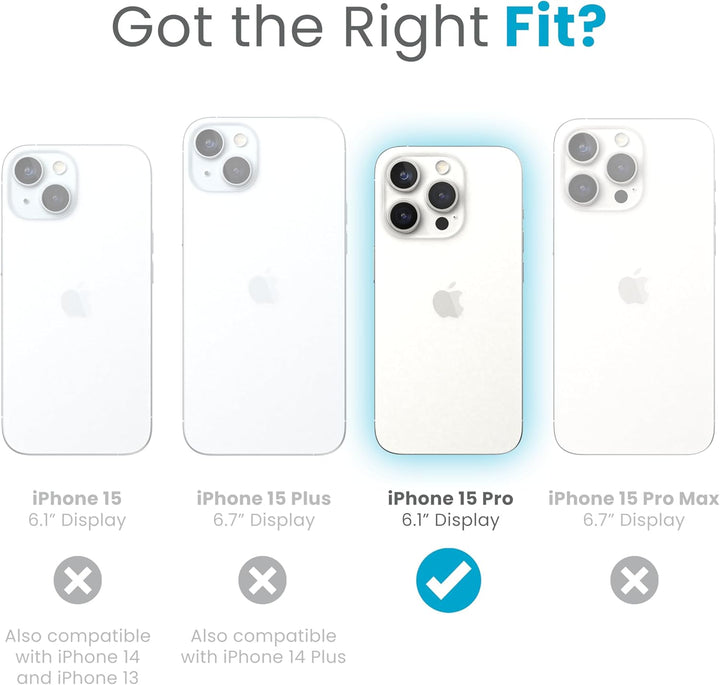 Speck Presidio2 Grip Schutzhülle für iPhone 15 Pro, Fallschutz, griffig, kratzfest, weich, 6,1 Zoll