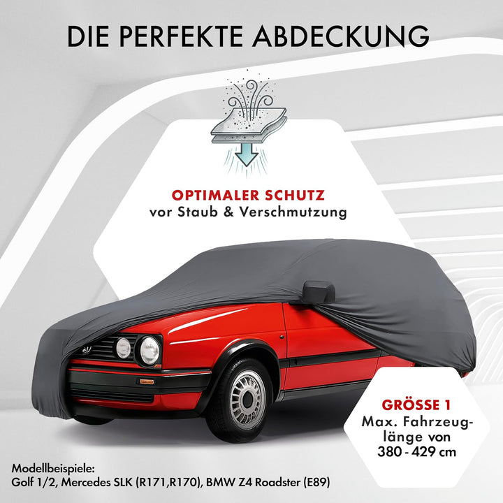 WALSER Abdeckung Auto Indoor Stretch, Autoabdeckung Winter, staubdichte Autogarage Abdeckung, Autopl