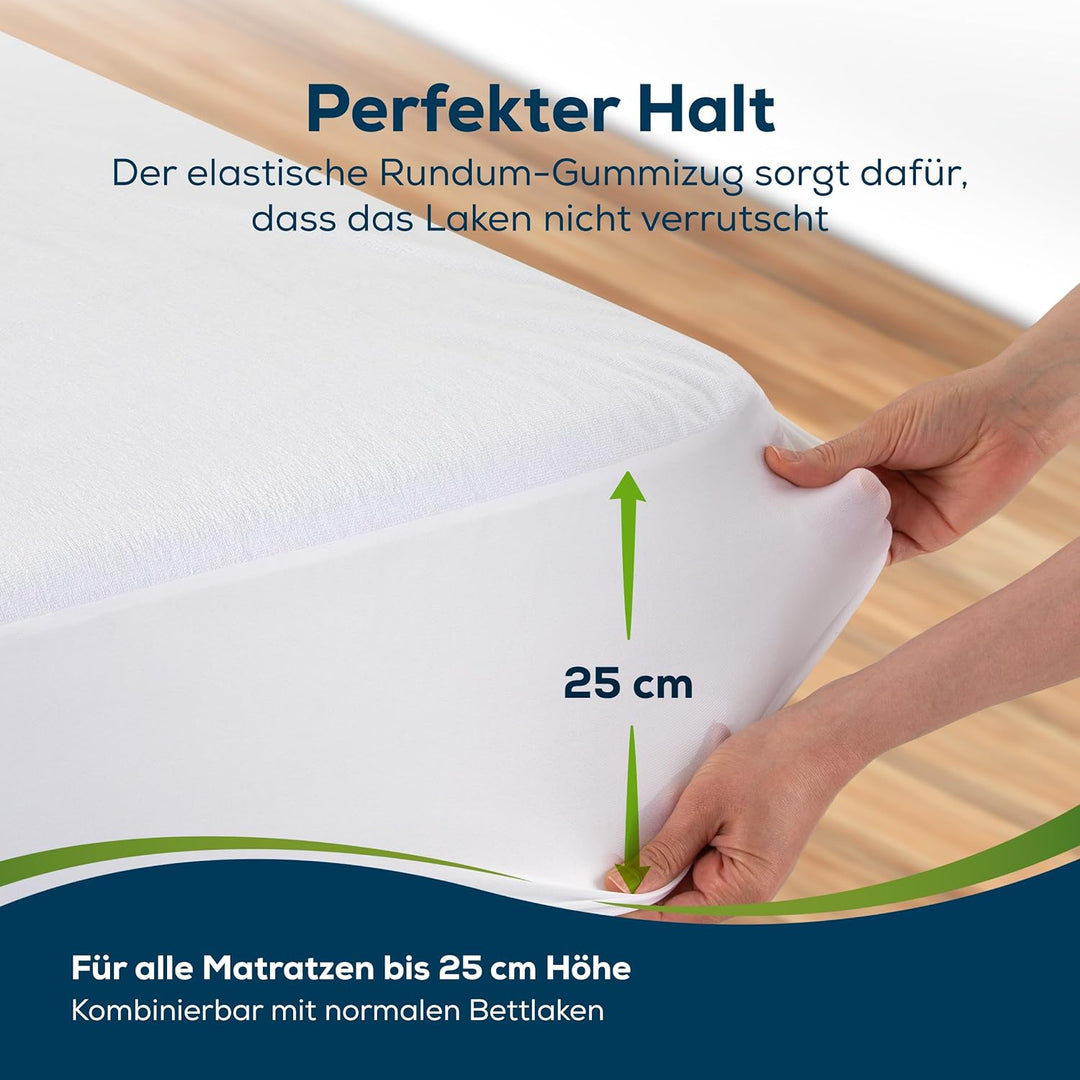Sensalou Spannbettlaken Wasserdicht 60x120 cm 2er Pack – Weiches Spannlaken für Babybetten – Nässesc