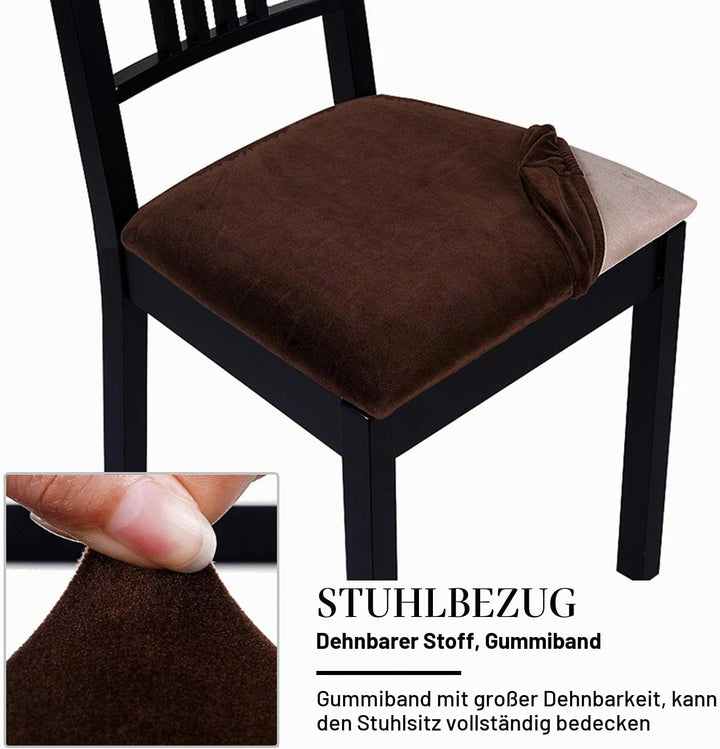 Homaxy Stuhlbezug Sitzfläche Samt Weich Sitzbezug Stuhl Stretch-sitzbezüge für Esszimmerstühle Abwas