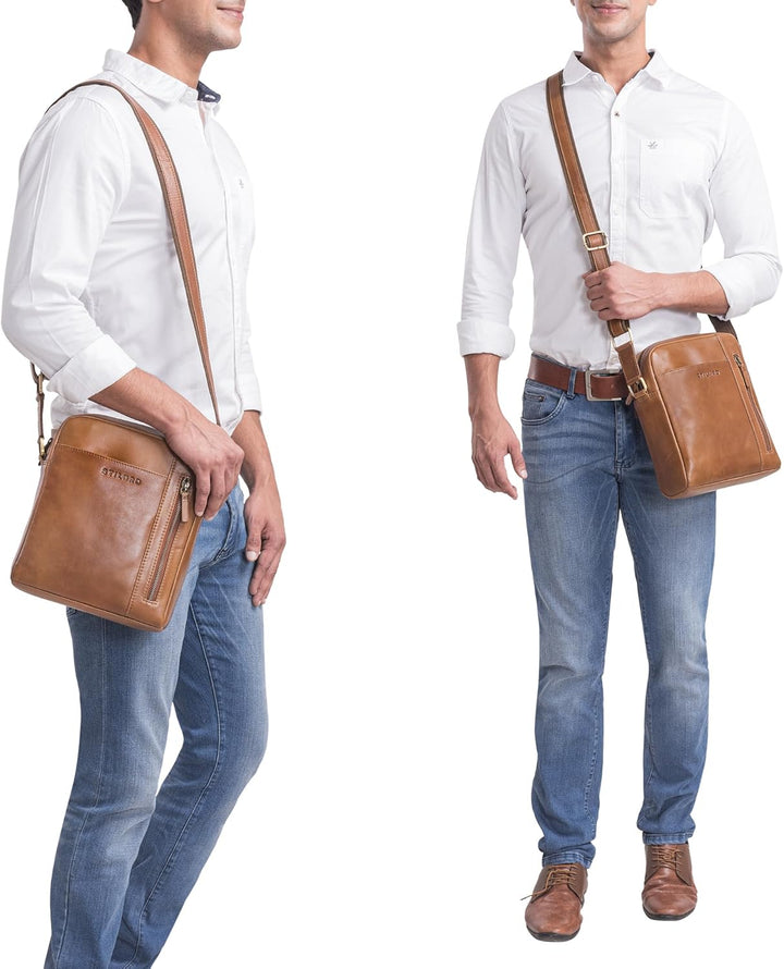 STILORD 'Clint' Schultertasche Herren klein Leder Tablettasche zum Umhängen Herrenhandtasche Echtled