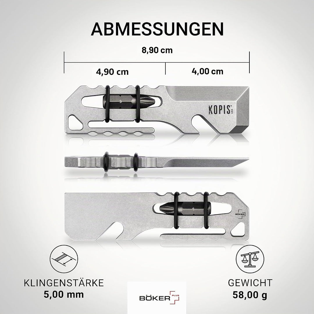 BÖKER PLUS® Grift - EDC Multifunktionstool - VA Hebel-Werkzeug rostfrei - Everyday Carry Prybar mit