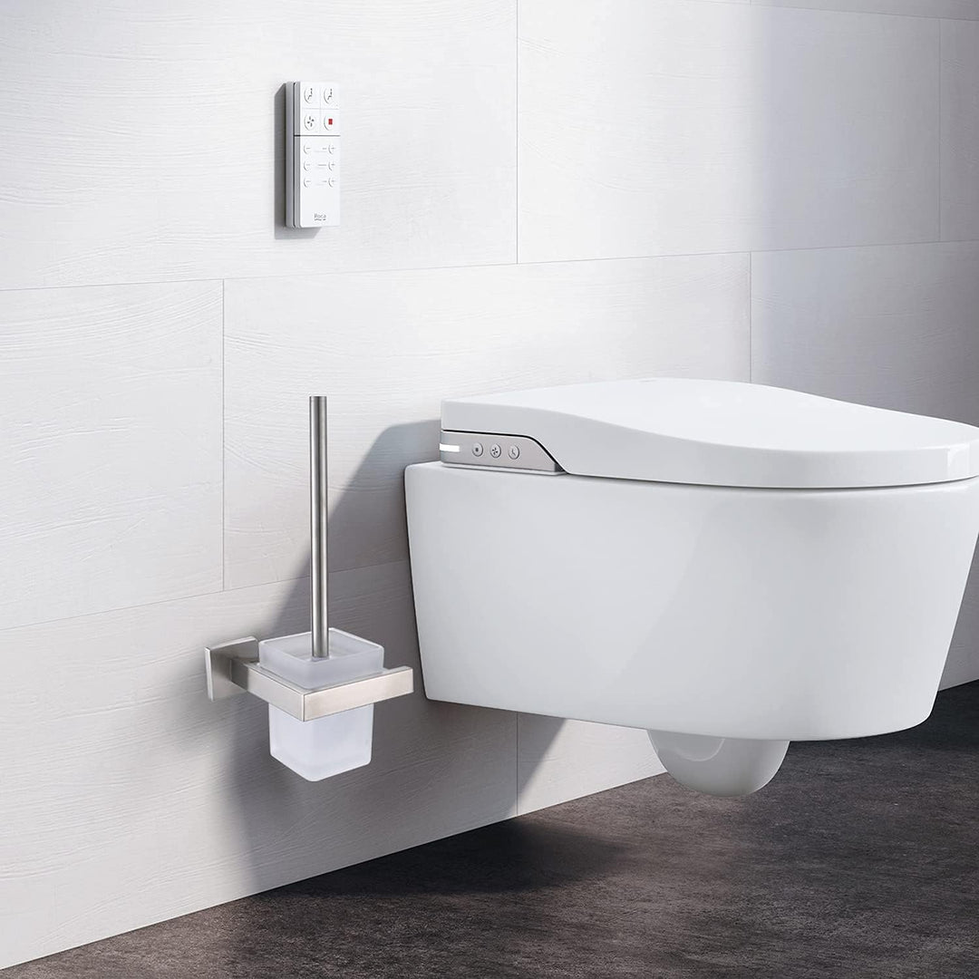CASEWIND Wand WC Eckig Toilettenbürstenhalter, Klobürstenhalter Wandmontage, Gebürstet Edelstahl Toi