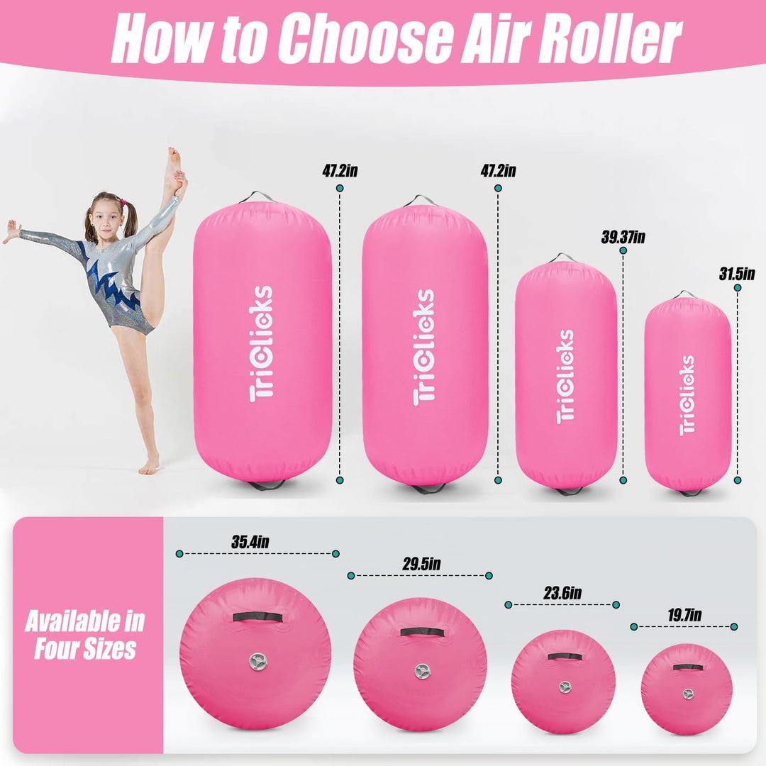 Triclicks Aufblasbare Air Roll,3 Grössen Air Roller Air Barrel Aufblasbare Luft Rollen Gymnastikmatt