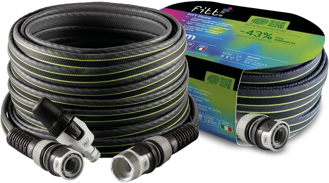 FITT Force 25 m, Wasserschlauch für den Garten zur Bewässerung, leicht, robust und kompakt, für Inte