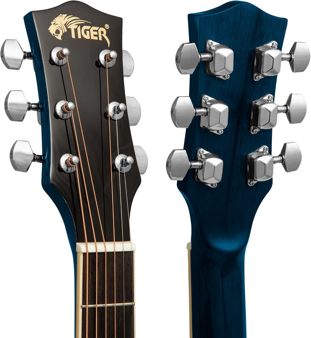 TIGER ACG1-BL34 3/4 Akustikgitarre, mit Stahlsaiten bespannte Small Body Akustikgitarre für das Alte