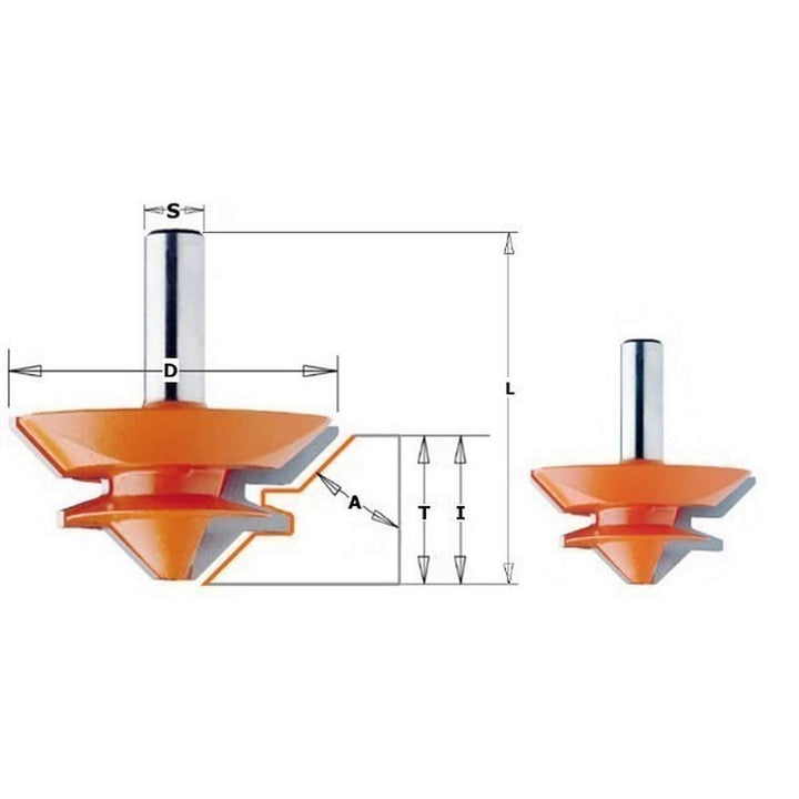 CMT Orange Tools 955.503.11 – Fräser 45 Grad HM S Dichtungen 12 D 70 x