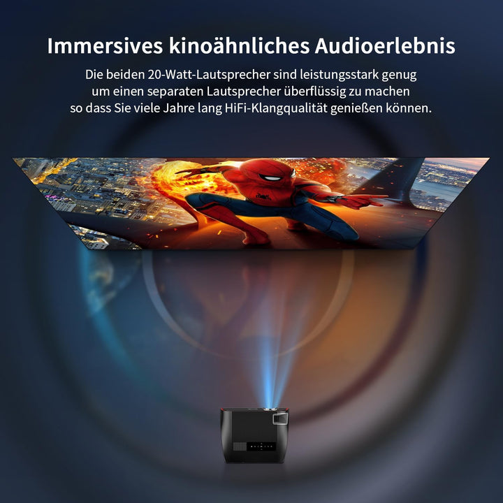 LED Beamer 4K 1800 ANSI Tageslicht Tauglich HDR10+, Smart Beamer Android WLAN Bluetooth 5.2 WIFI6 mi