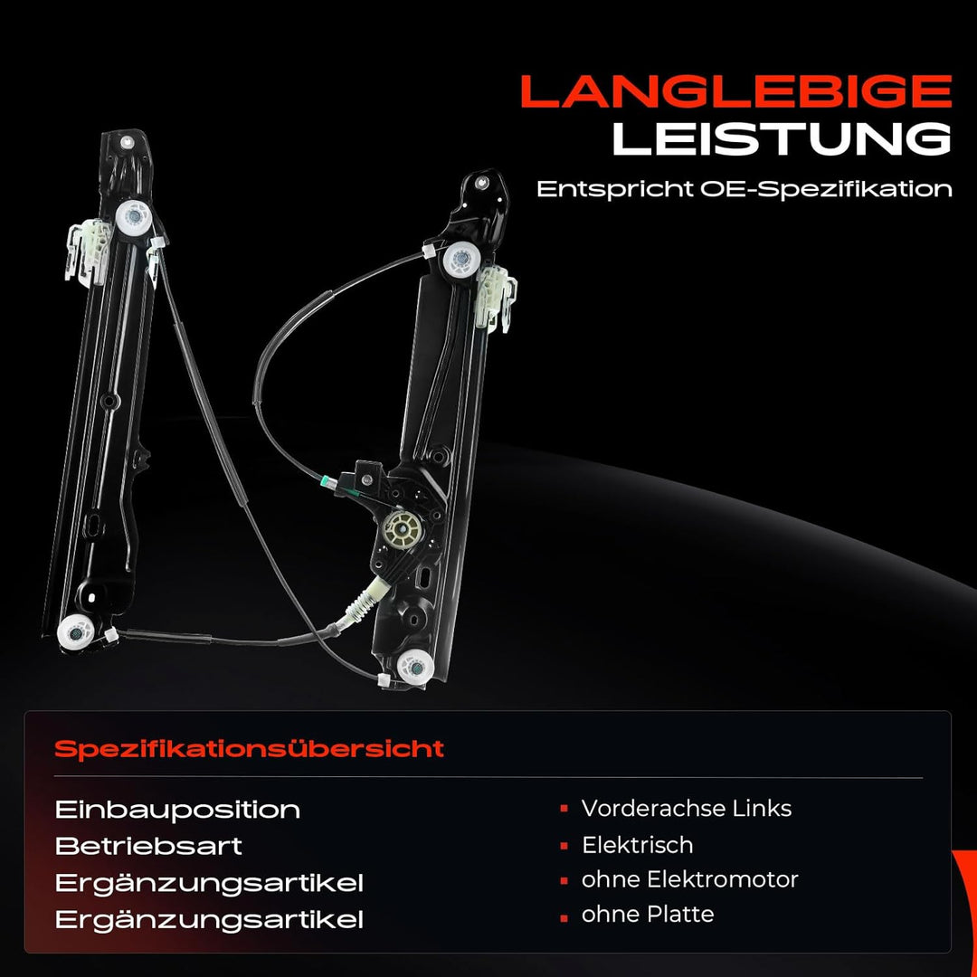 Frankberg Fensterheber Vorne Links Kompatibel mit 5er F10 F11 Limousine Kombi 2009-2016 51337182131