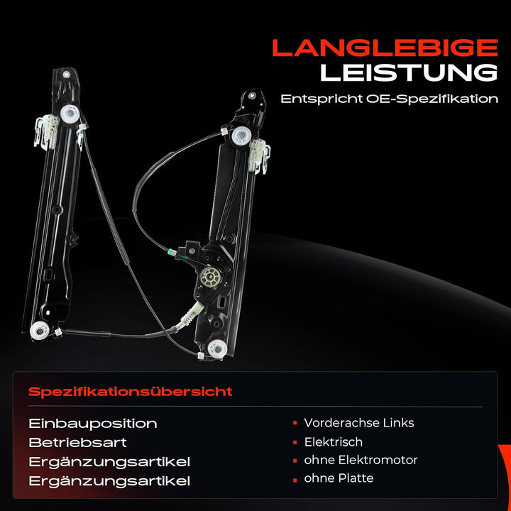 Frankberg Fensterheber Vorne Links Kompatibel mit 5er F10 F11 Limousine Kombi 2009-2016 51337182131