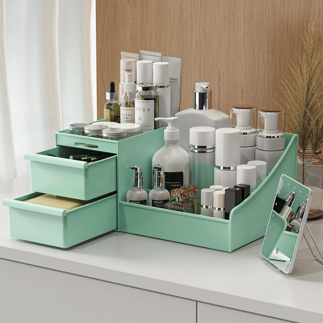 Make Up Kosmetik Organizer mit Schubladen, Makeup Organizer Aufbewahrung Kosmetikbox für Waschtische