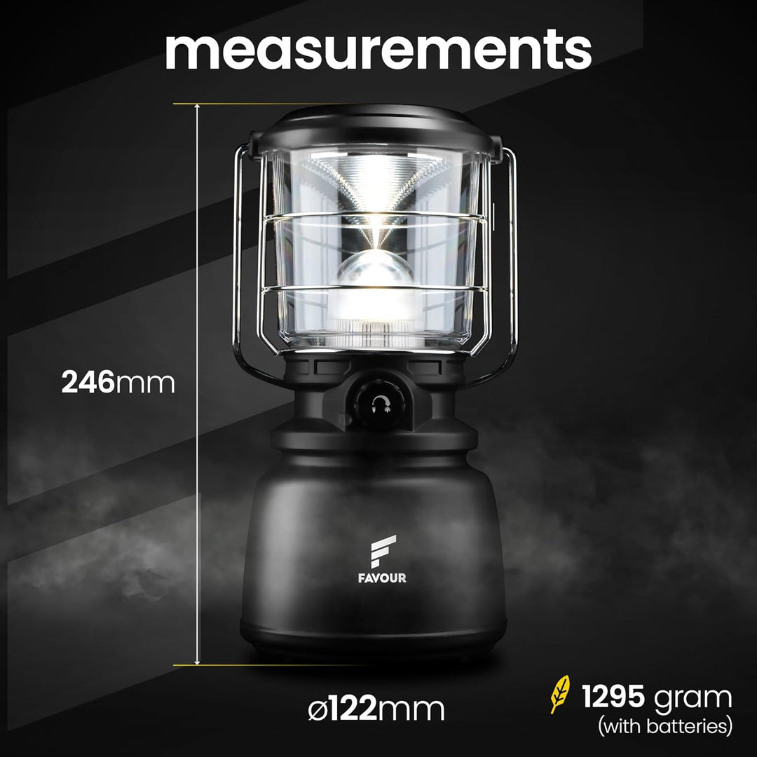 Favour LED Laterne Outdoor Lampe hell 1300 Lumen | Camping Lampe, IP64 wasserdicht, stossfest | Camp