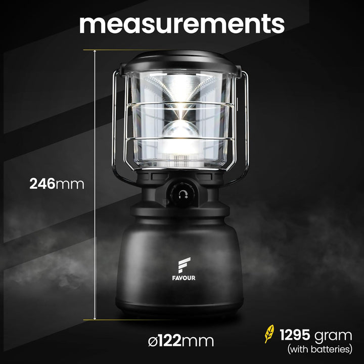 Favour LED Laterne Outdoor Lampe hell 1300 Lumen | Camping Lampe, IP64 wasserdicht, stossfest | Camp