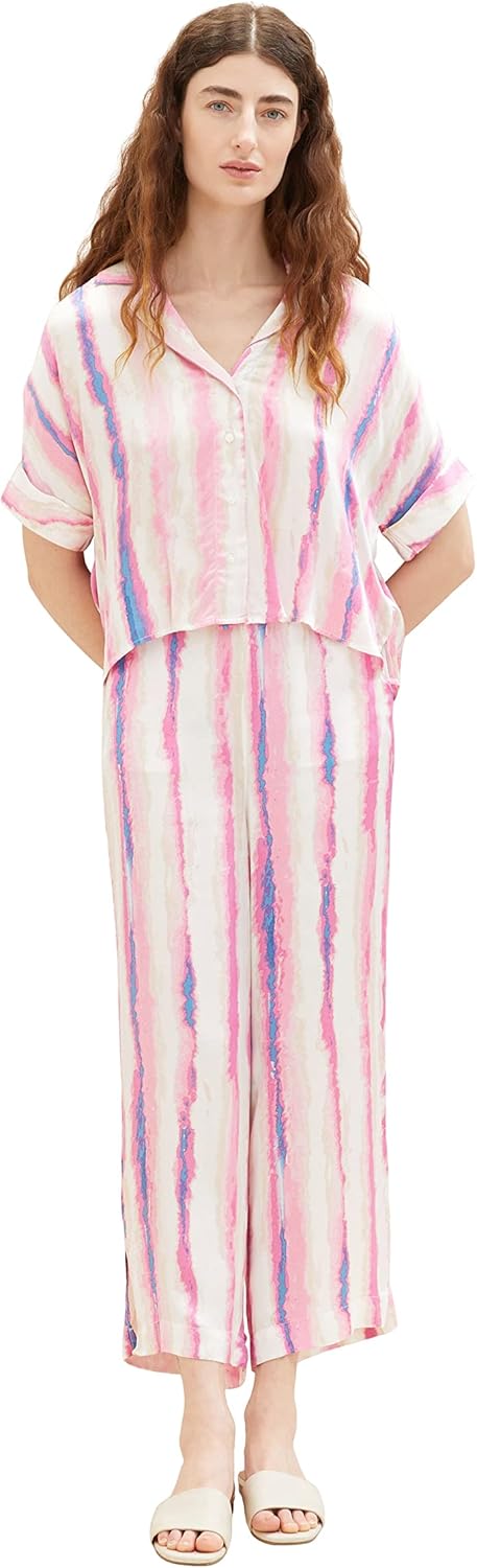 TOM TAILOR Damen Oversized Bluse mit Batik-Muster., 36