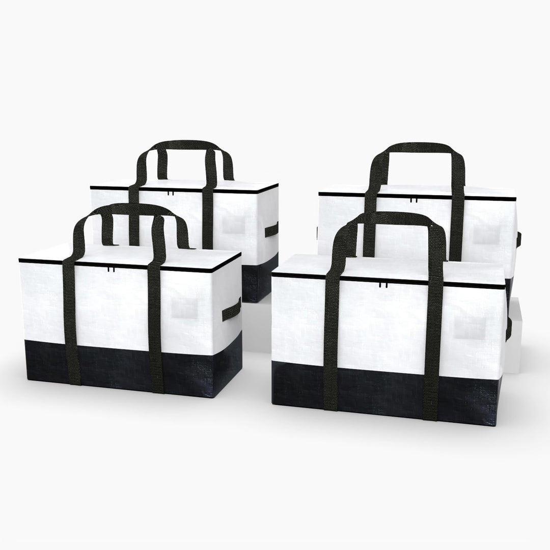 4-Pack Extra Schwere Duty-Grosse Umzugstaschen mit starkem Reissverschluss und Tragegriffen, robuste