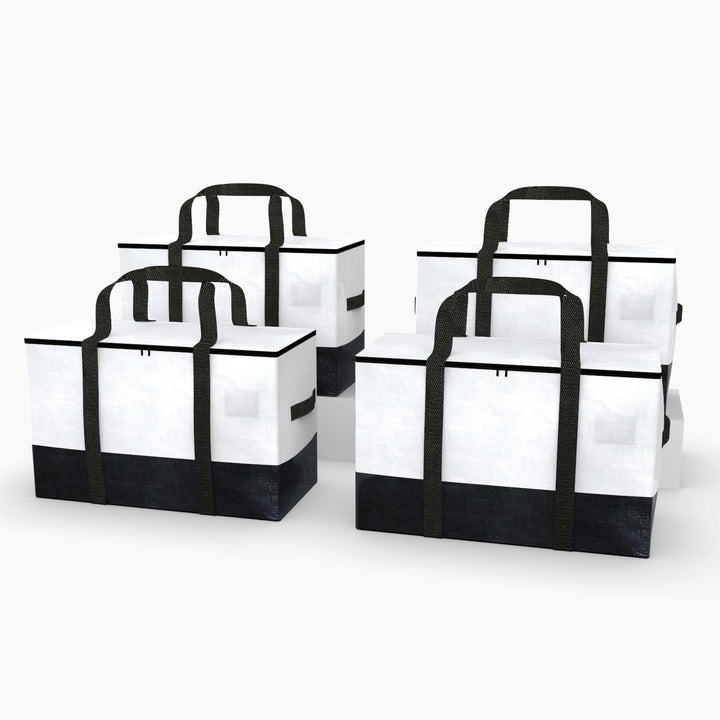 4-Pack Extra Schwere Duty-Grosse Umzugstaschen mit starkem Reissverschluss und Tragegriffen, robuste