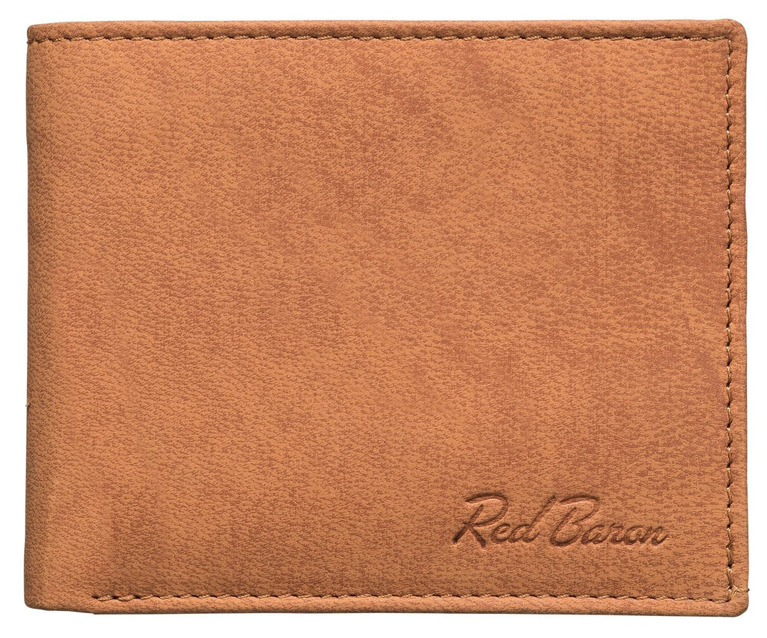 Portemonnaie Geldbörse Herren Red Baron Braun Echt Leder Ziege RB-WT-006-02
