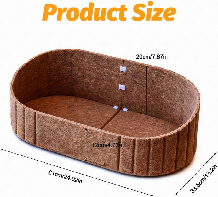 Kratzbrett für Katzen 61 cm, Grosses Kratzpappe in Sofa-Form, Runde Katzenbett aus Hochwertiger Filz