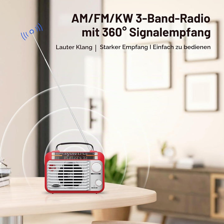 Multiband AM/FM/SW1-2 Radio Transistorradio AC oder batteriebetrieben mit bestem Empfang Grosser Lau