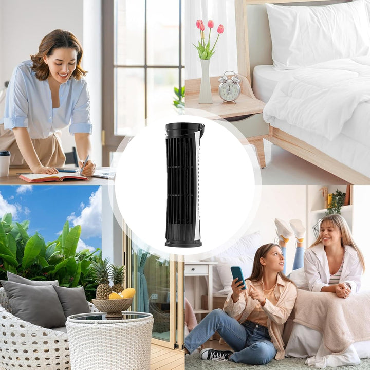Turmventilator - USB-Lade-Ventilator - Lamellenloser Leiser Turmventilator mit LED-Licht für Schlafz