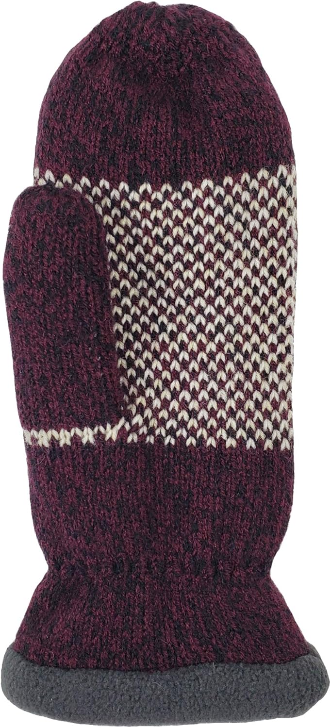 BRUCERIVER Damen Schneeflocke Strickhandschuhe mit warmem Thinsulate Fleece Futter Aubergine S, Aube