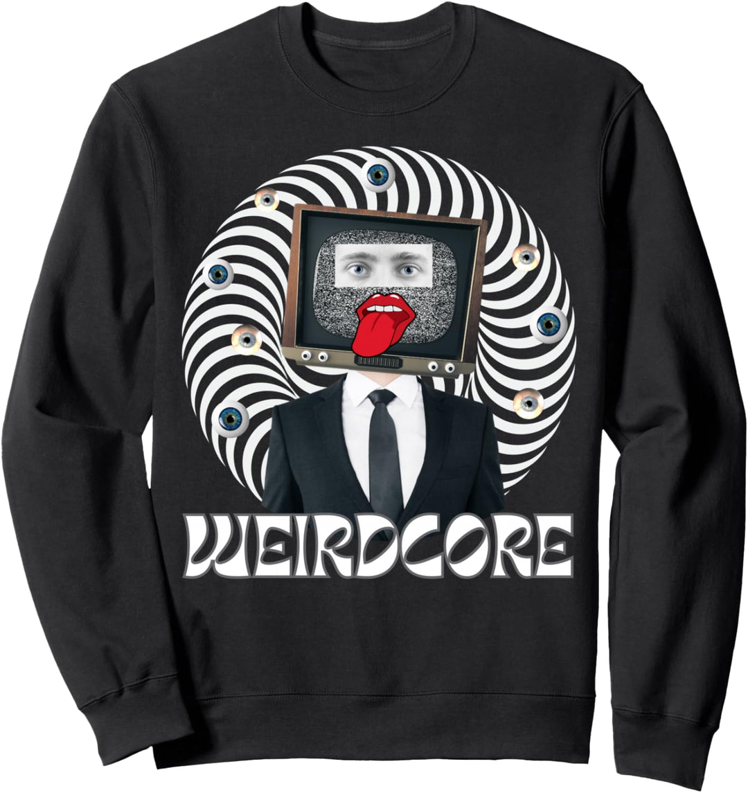 Weirdcore Aesthetic TV Head Optical Illusion Weirdcore Sweatshirt