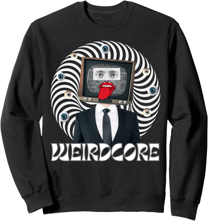Weirdcore Aesthetic TV Head Optical Illusion Weirdcore Sweatshirt
