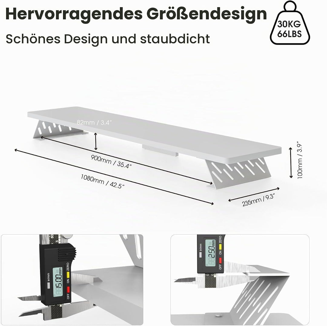 Fenge Dual Monitorständer mit Modernen Metallfüssen Multifunktionaler Bildschirmständer für Computer