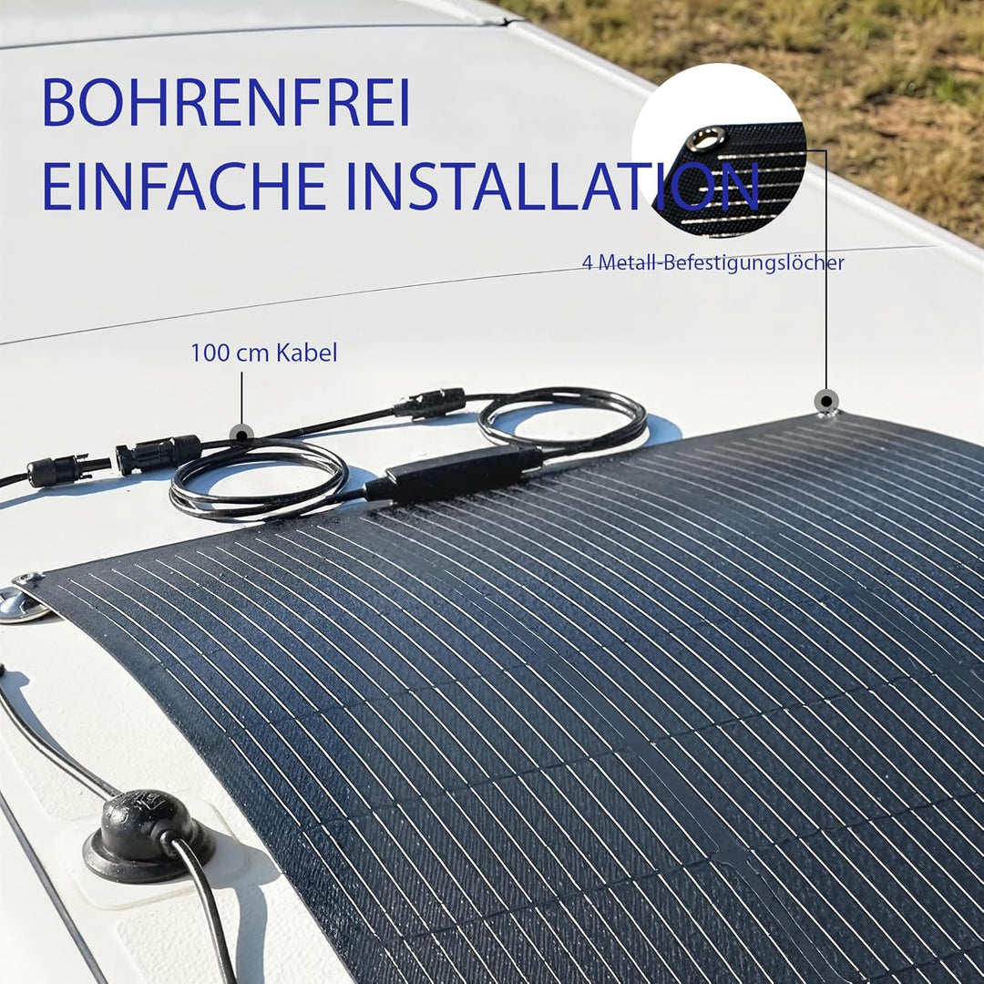 HOMCOM Solarpanel 100W 18V Tragbares Outdoor Solarladegerät mit 2 USB, LCD-Anzeige IP67 Wasserdicht