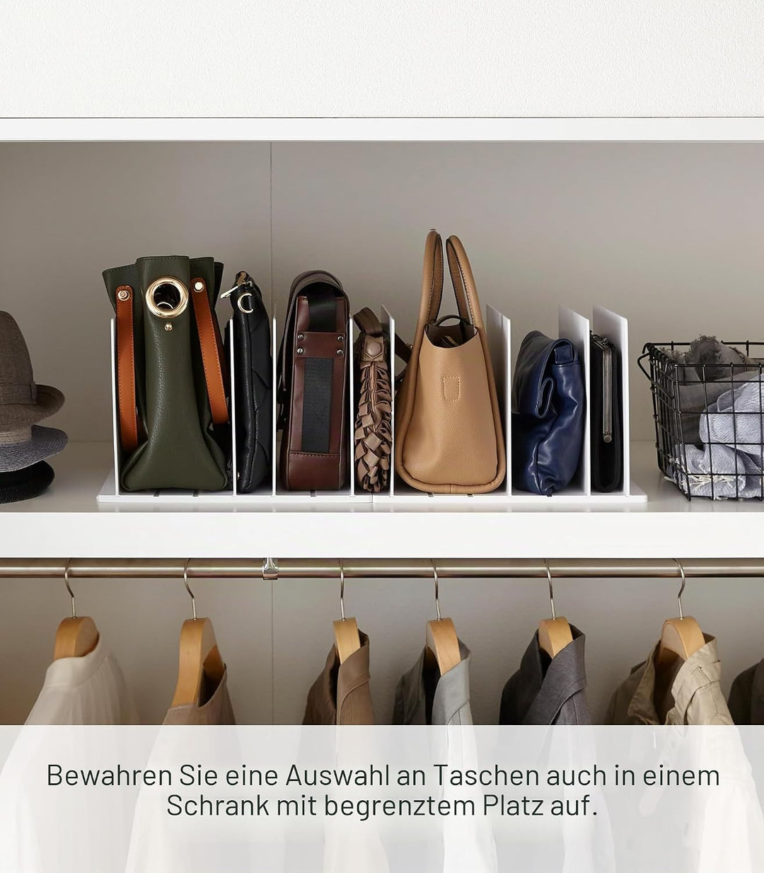 YAMAZAKI 4956 SMART Taschen-Organizer (2er-Set), weiss, ABS-Harz, minimalistisch, 31.8 x 24 x 21 cm,