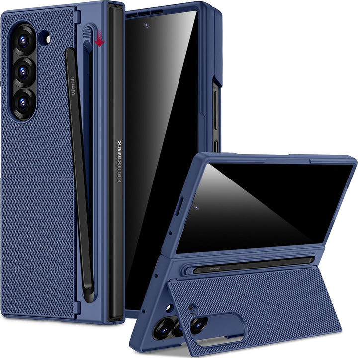Miimall Kompatibel mit Samsung Galaxy Z Fold 5 Hülle mit S-Pen & Stifthalter, [Anti-SPY Displayschut