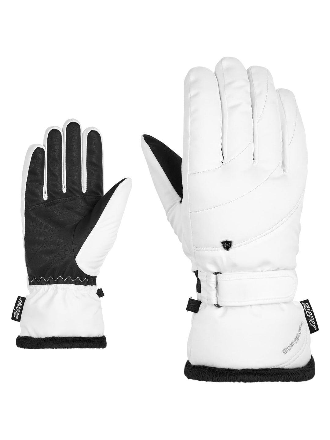 Ziener Damen Kahli Ski-Handschuhe/Wintersport | Primaloft, Plüschfutter 8.5 Weiss, 8.5 Weiss