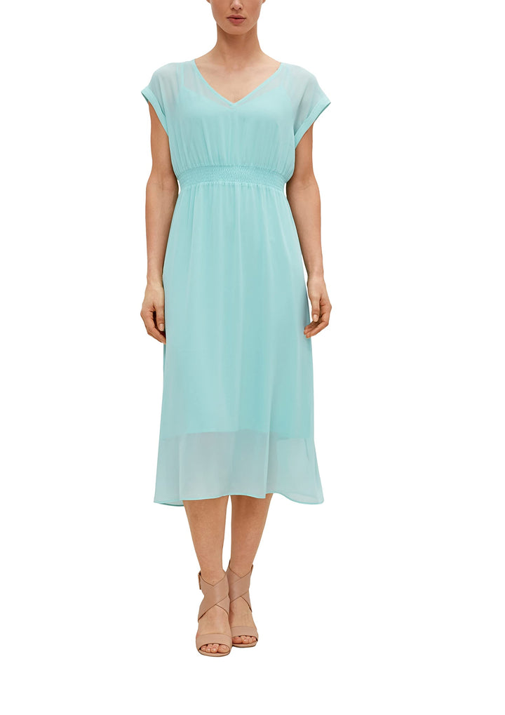 Comma Damen Kurz Kleid 38 6067 Grün, 38 6067 Grün