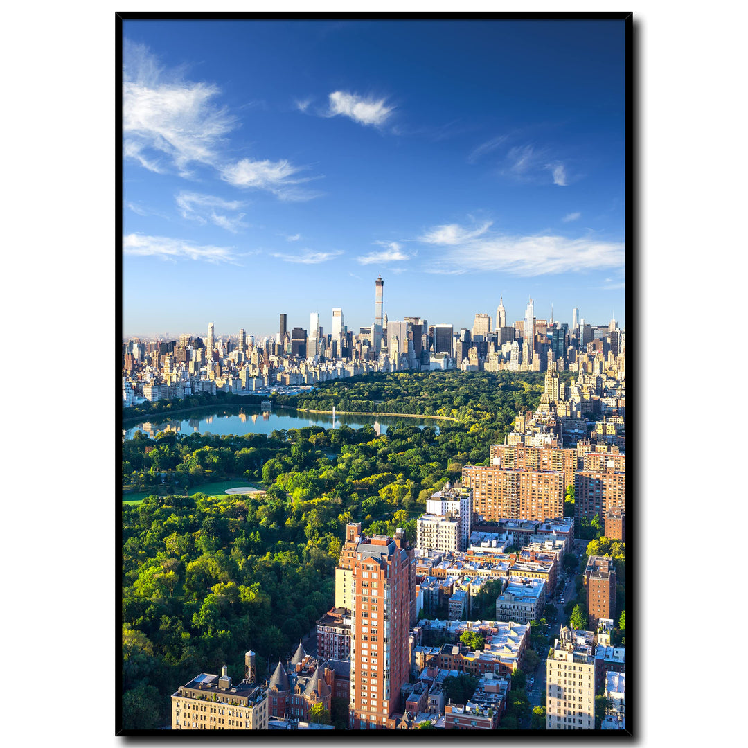 daazoo Wandbild New York Central Park | 50 x 70 cm Hochformat | Bild mit Rahmen | Einrichtung Poster