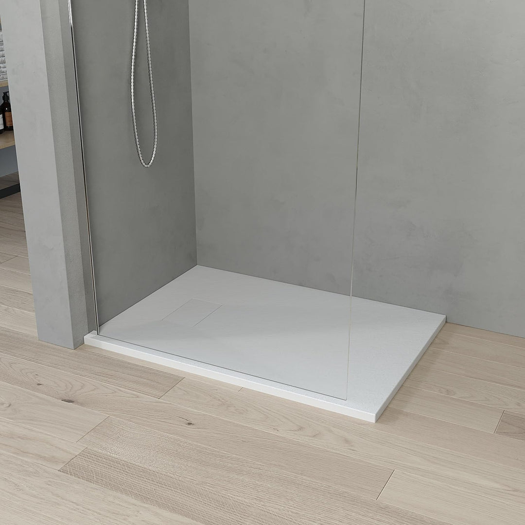 AQUABATOS SMC Duschwanne 100x70 cm Weiss Eckig Quadratisch Duschtasse Duschbecken Brausewanne Brause