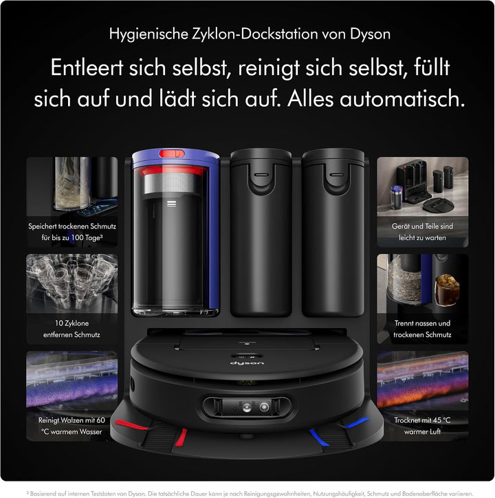 Dyson Spot+Scrub™ AI Nass- und Trocken-Roboterstaubsauger – Selbstentleerung, Selbstreinigende Nassw