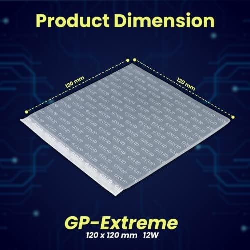 Gelid Solutions GP-Extreme 12W-Thermopad 120x120x0.5mm. Ausgezeichnete Wärmeleitung, Idealer Lückenf