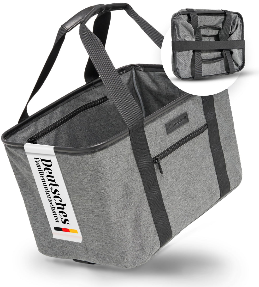 Shopwell Einkaufskorb faltbar 30 Liter | Klappkorb zum Einkaufen &amp; Verstauen | Faltbarer Einkaufskor