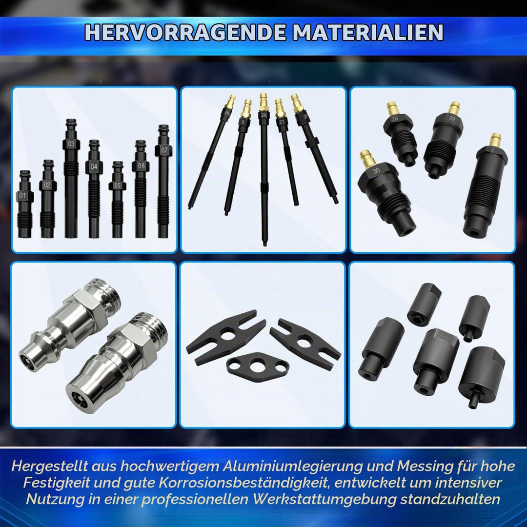 ZKTOOL 46 Stück Kompressionsprüfgerät für Benzin- und Dieselmotoren, Druckverlustprüfer, Zylinderdru