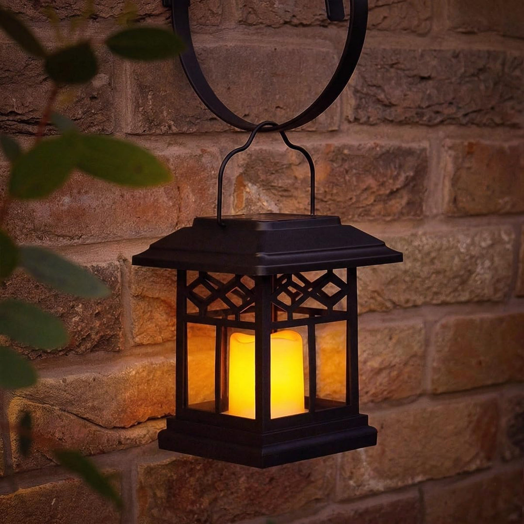 Festive Lights 2-in-1 LED Solarleuchte Garten mit Flammeneffekt Laterne Flackernde Flamme Solar Gart