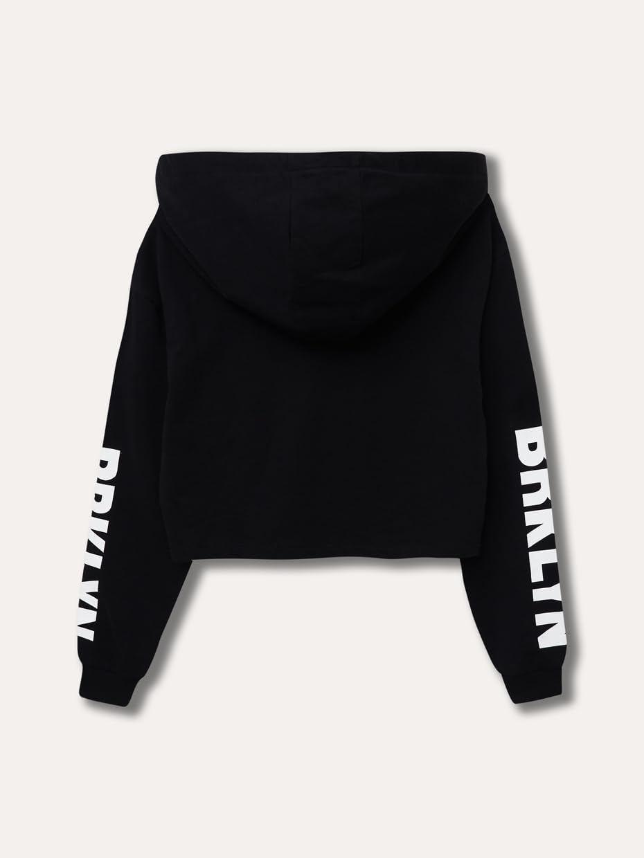 WINKIKI Kids Wear Crop Top Cropp Pullover Abgeschnittener Kapuzenpullover für Mädchen Teenager Langa