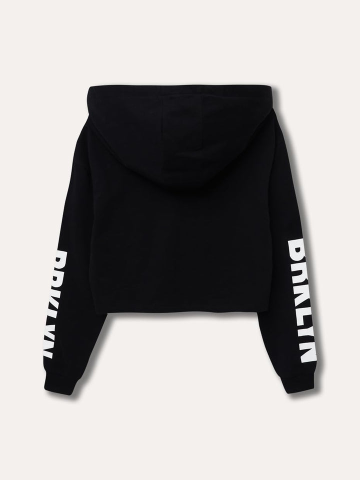 Crop Top Cropp Pullover Abgeschnittener Kapuzenpullover für Mädchen Teenager Langarm mit Kordelzug.