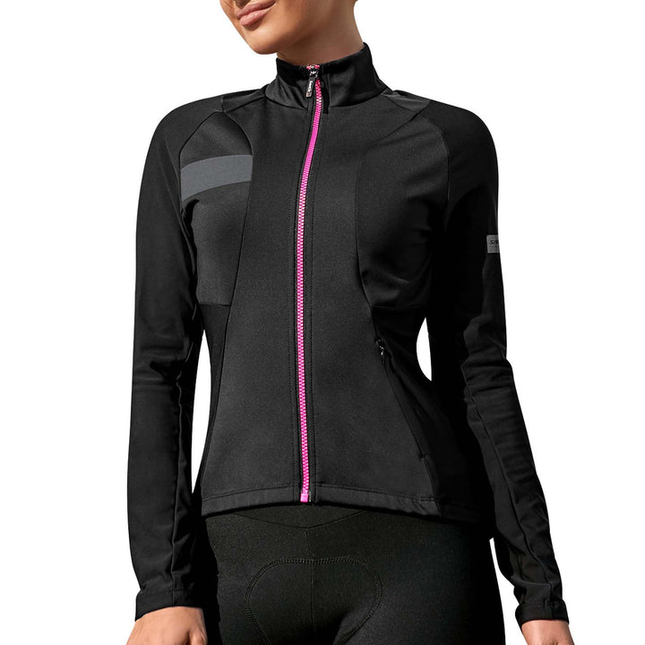 Santic Fahrradjacke Damen Winter Thermo Jacken Winddichte Laufjacke Leichte Atmungsaktiv Langarm Ref