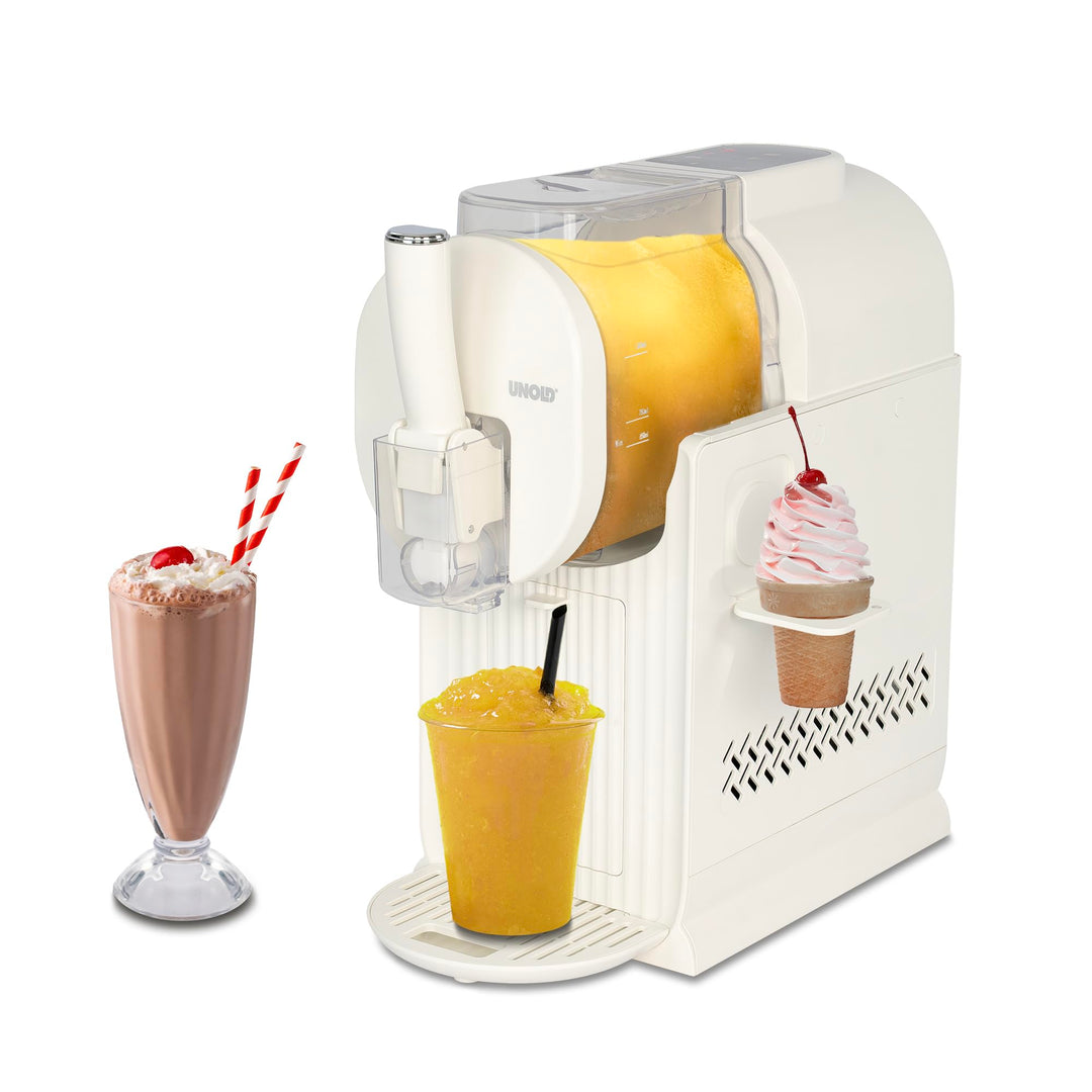 Unold 2in1 Slush- & Softeismaschine Sofia in Creme | mit leiser Kompressor Kühlung, 5 Programme, 2L