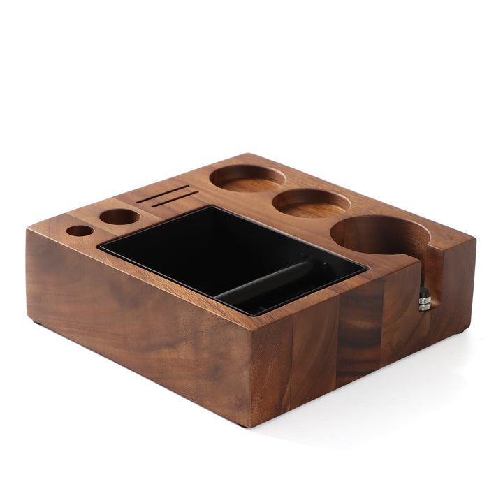Tamperstation Holz Coffee Tamping Station Tamper Station mit Knock Box, Barista Zubehör,58mm, 58mm