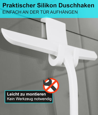 Abzieher Dusche mit Halterung, BLUMBACH® Duschabzieher weiss 28 cm breit Dusch Abzieher Wischer Sili