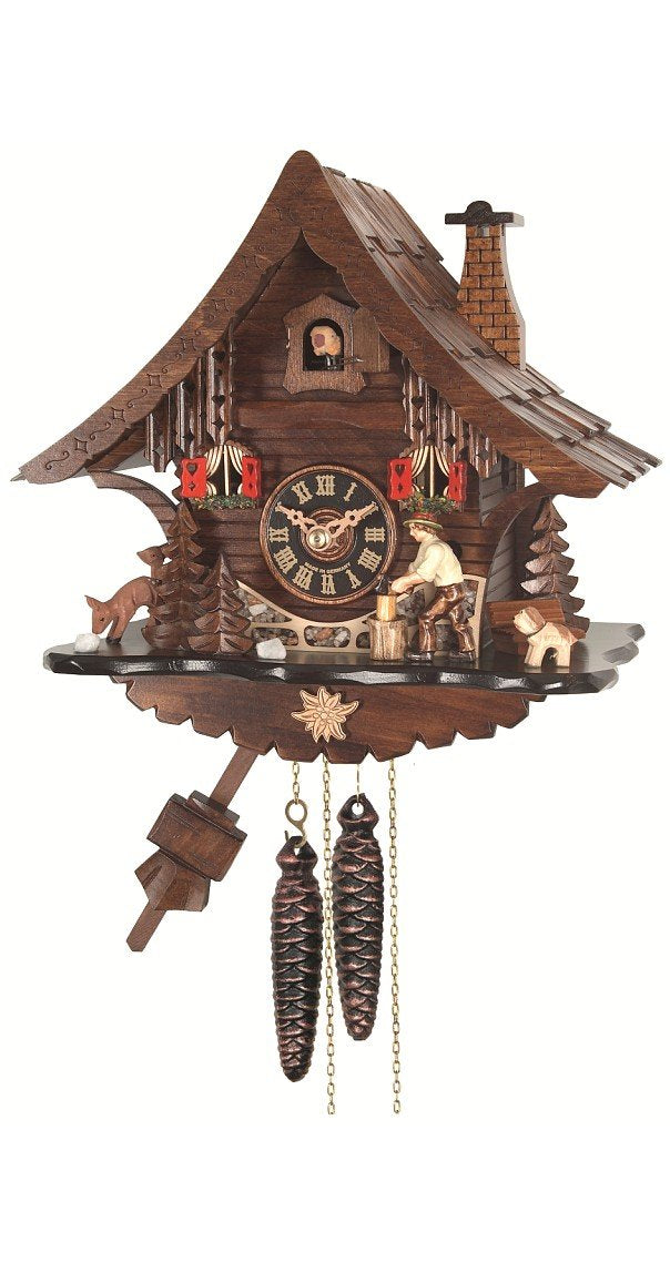 Engstler Kuckucksuhr Haus des Schwarzwäldes mit beweglichem Holzfäller in 471